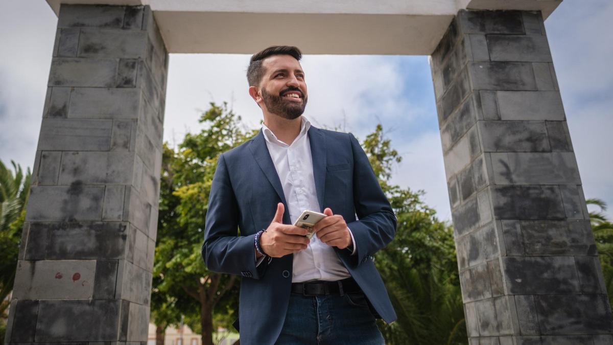 Jonathan Domínguez, en la plaza de La Verdellada, en una imagen de archivo.