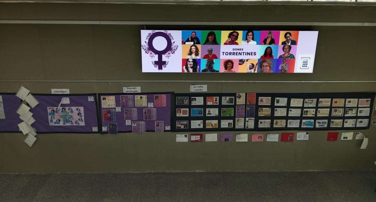 Exposición sobre las mujeres torrentinas en el instituto.
