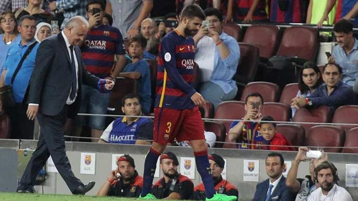 Piqué fue expulsado en el partido de vuelta de la Supercopa de España