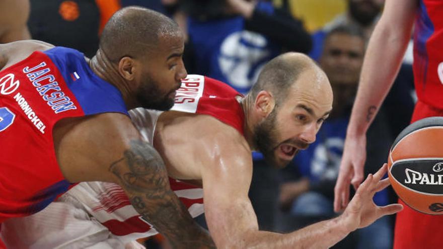 Vassilis Spanoulis, en un encuentro ante el CSKA.