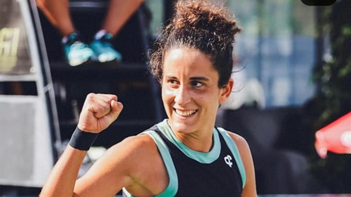 La tenista de Xàtiva Ángela Fita en un partido.