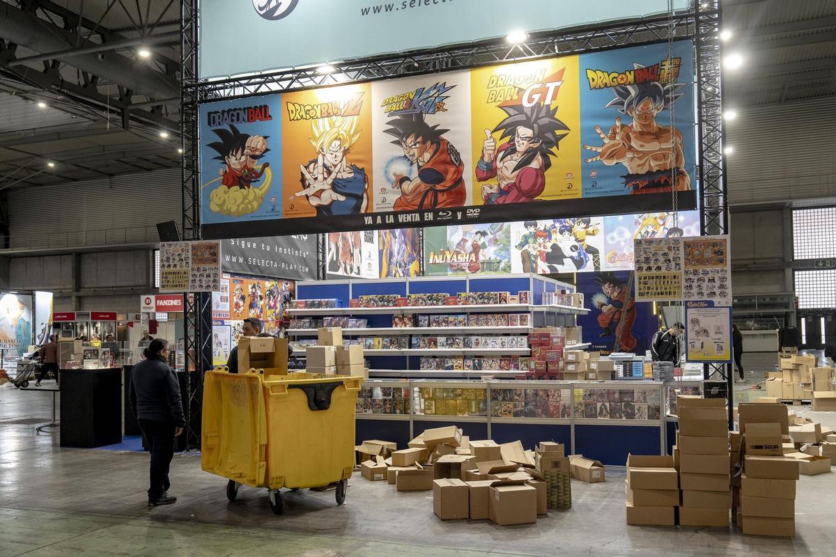 Preparativos, este jueves, en el Manga Barcelona.