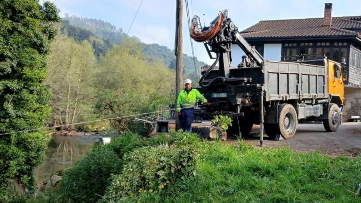 Los trabajos en el cauce.
