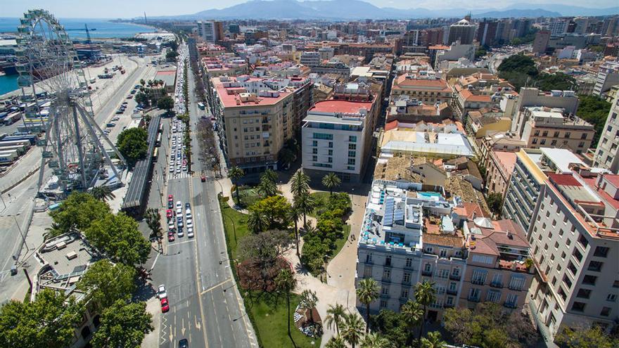 Una vista aérea de Málaga capital.