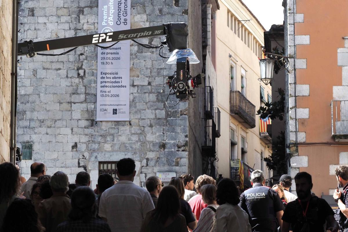 Primer dia del rodaje de una pelicula de Tomb Raider, producida por Amazon Prime Video, en diferentes localizaciones del Barri Vll de Girona. Pere Duran / Nord Media