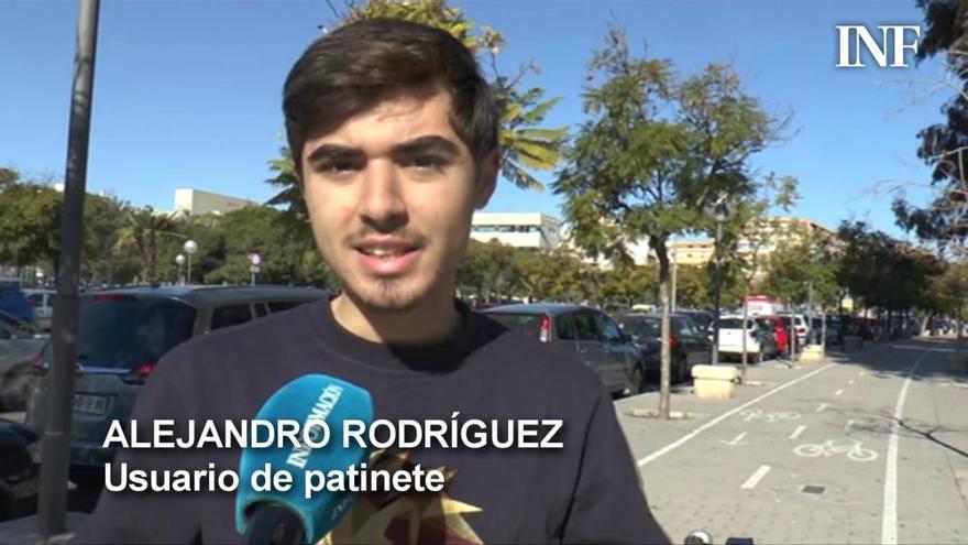 Los usuarios de los patinetes, indignados con la nueva normativa del Ayuntamiento de Alicante
