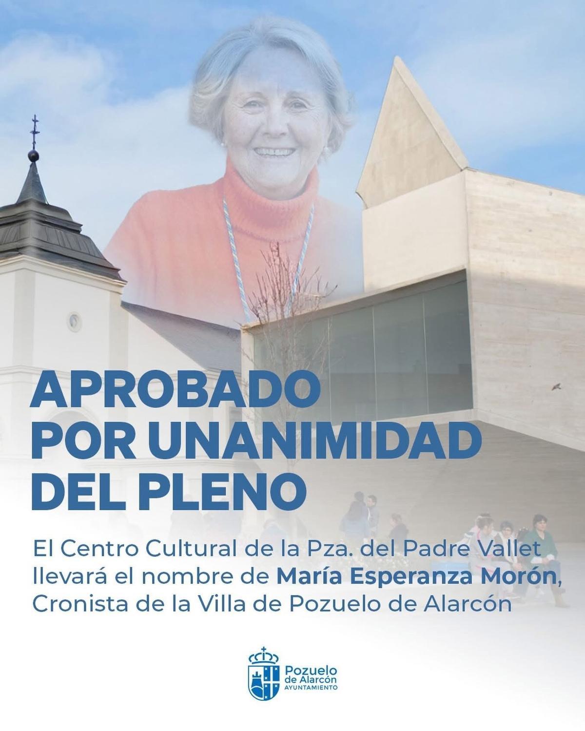Cartel anuncio homenaje Maria Esperanza Morón