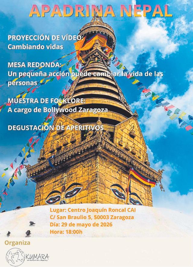 Cartel de invitacion al acto solidario 'Apadrina Nepal'