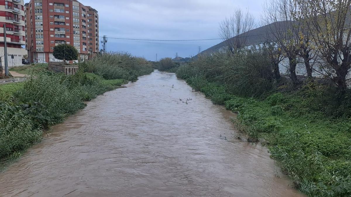 El río Vaca, junto a Tavernes de la Valldigna, a primera hora de este viernes.