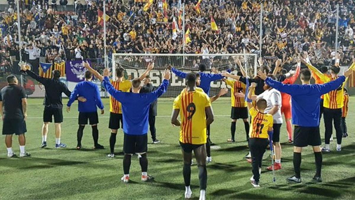 Locura en el Sant Andreu tras su clasificación para dieciseisavos de Copa del Rey