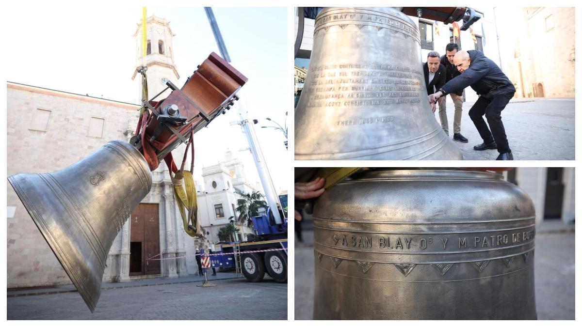 Burriana finaliza la restauración y recolocación de la campana del 'Nostre Senyor'.