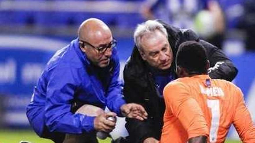 Kameni, lesionado en Riazor.