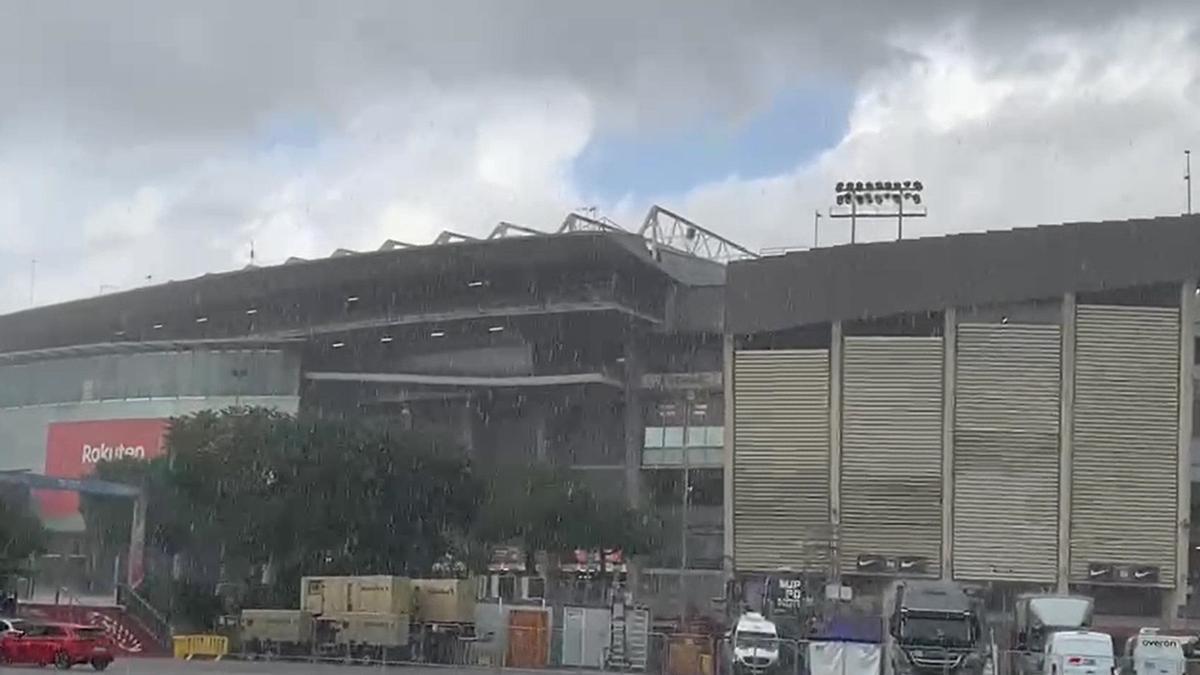 El diluvio que está cayendo en el Camp Nou