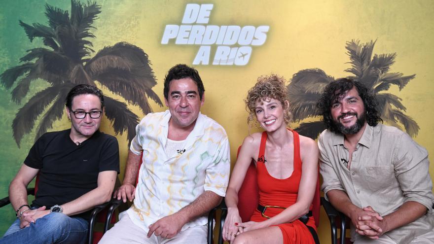 Los actores protagonistas de &#039;De perdidos a Río&#039;: Carlos Santos, Pablo Chiapella, Esther Acebo y Fran Perea.