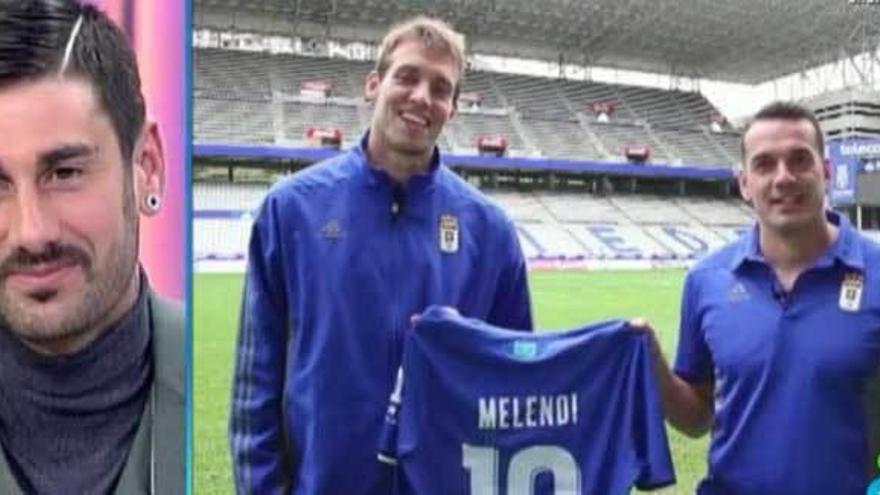 Michu y Esteban sorprenden a Melendi con una camiseta del club