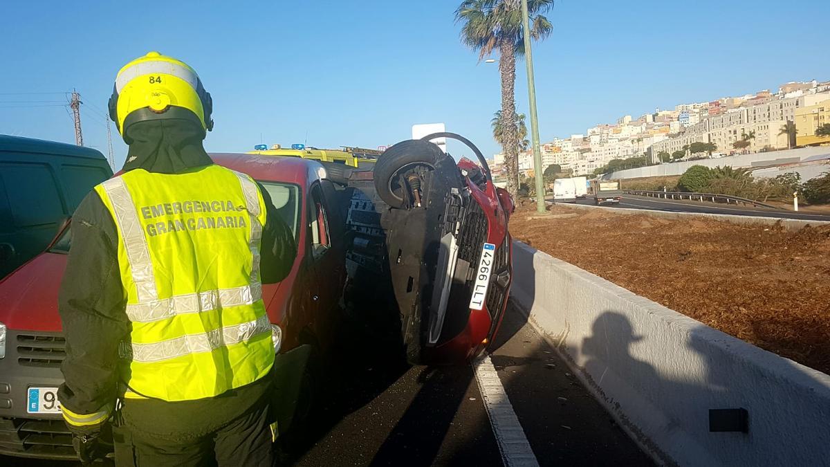 Colisión en la GC 2 a la altura de la incorporación a Guía.