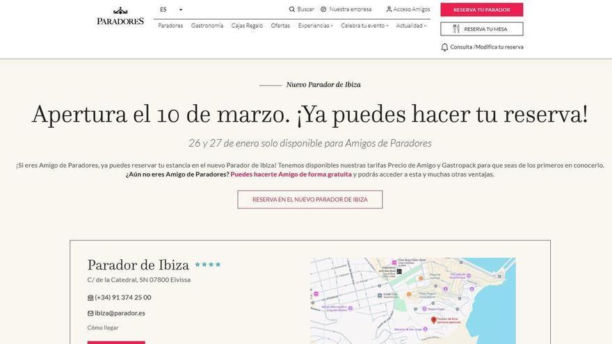 Hasta 983 euros la noche en el Parador de Ibiza en temporada alta