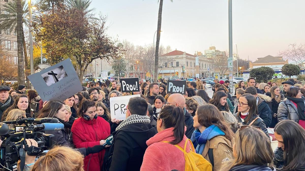 Manifestación de interinos el pasado martes.