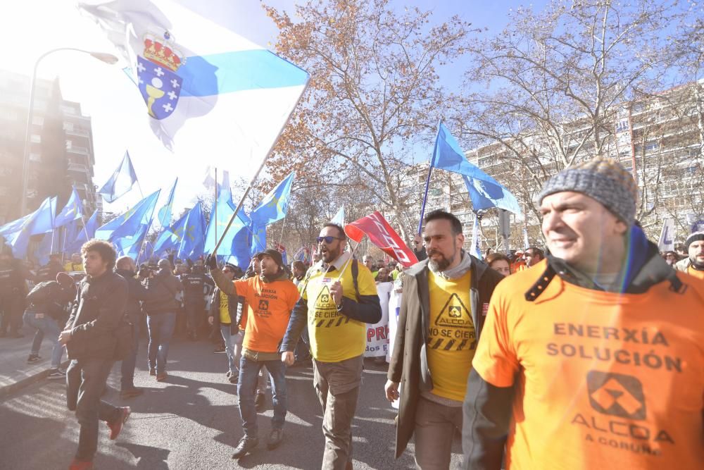 Manifestación de trabajadores de Alcoa en Madrid