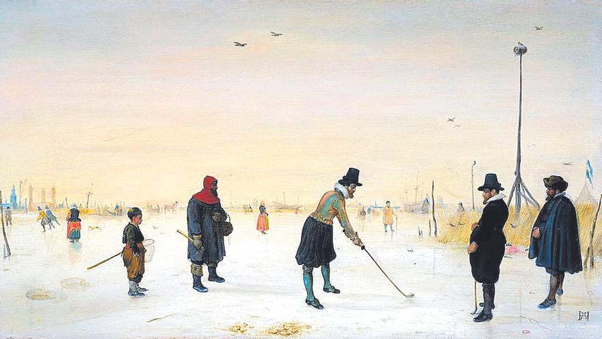 ‘Jugadores de golf en el hielo’ (Hendrick Avercamp).