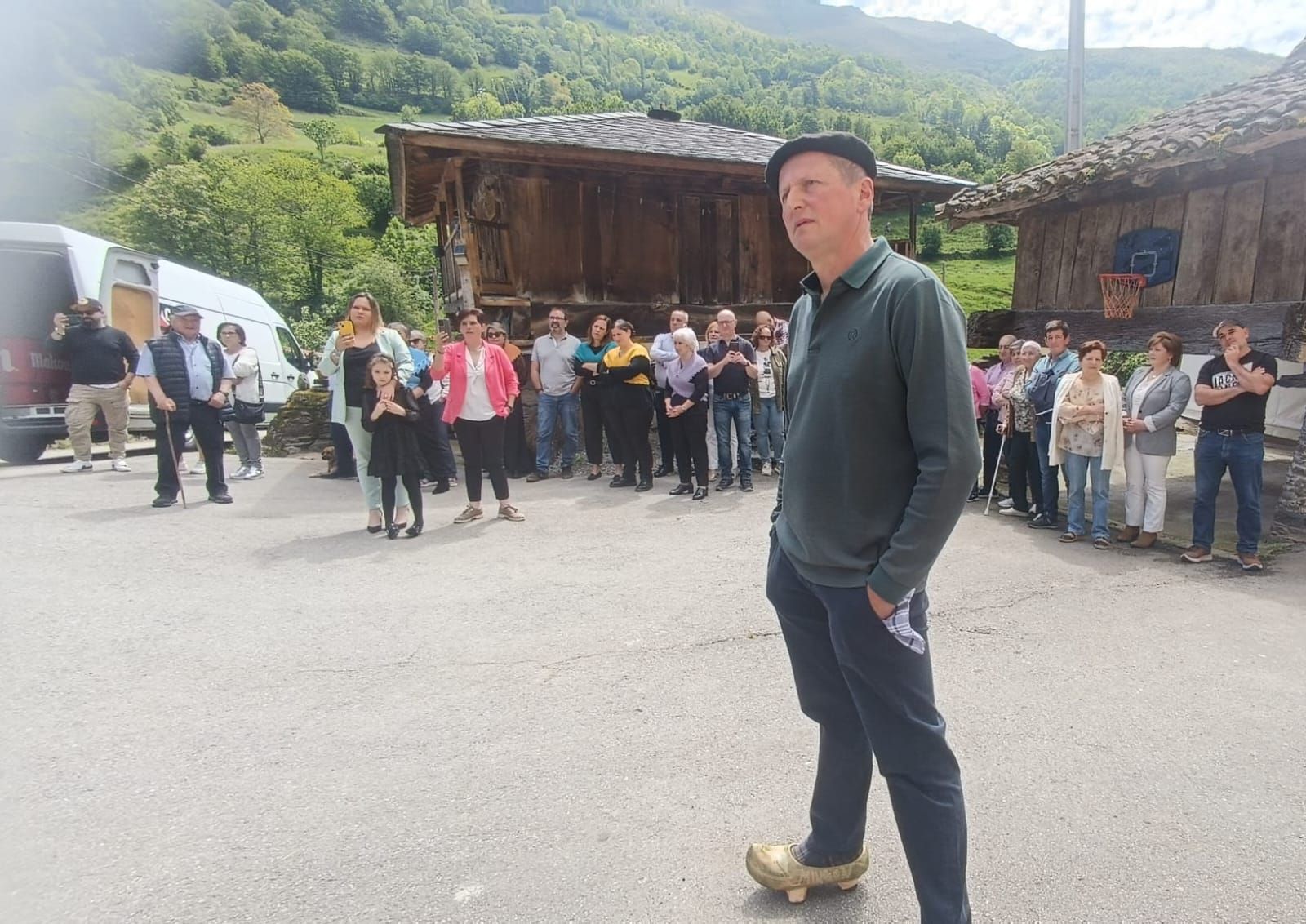 Benito Mingón, en Sonande, durante el homenaje.