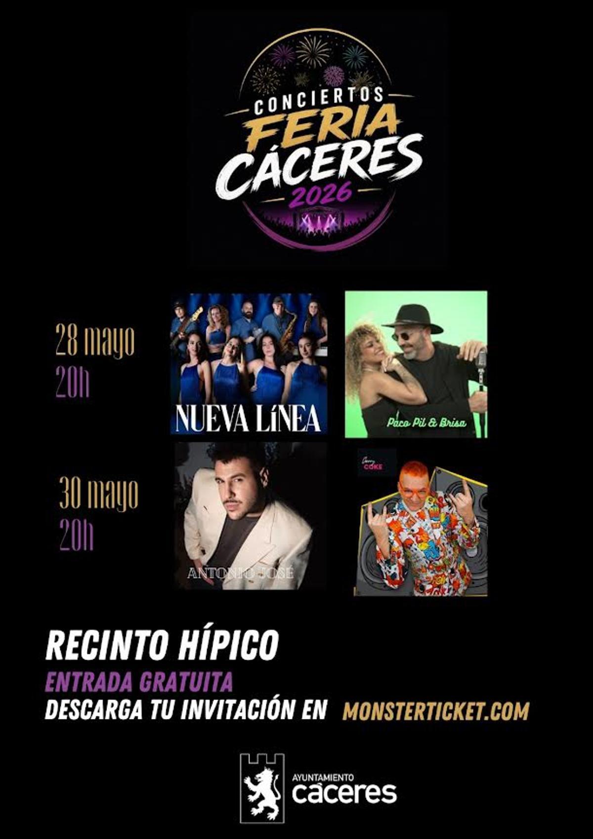 Cartel de los conciertos de la Feria de San Fernando 2026.