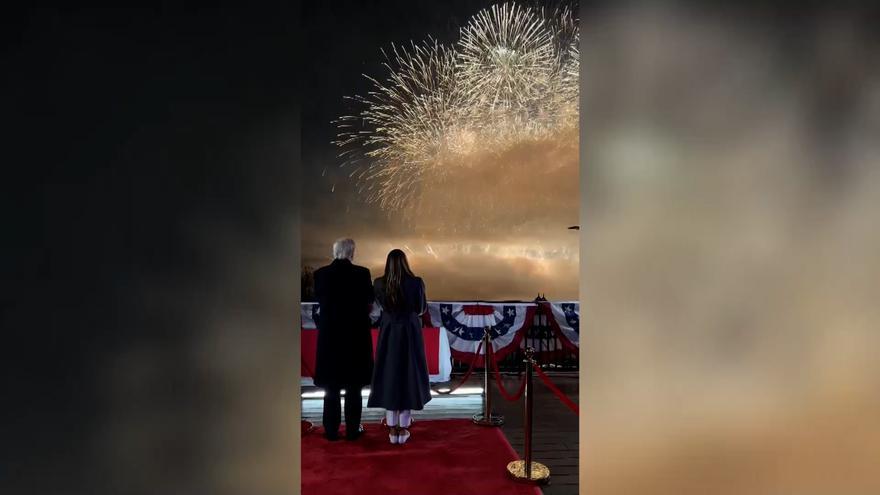 Trump y Melania celebran su regreso a la Casa Blanca con fuegos artificiales en Virginia