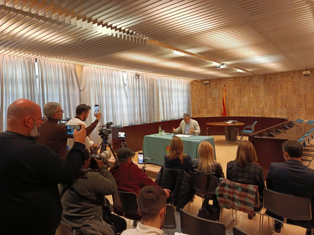 Un moment de la compareixença de Jordi Viñas.