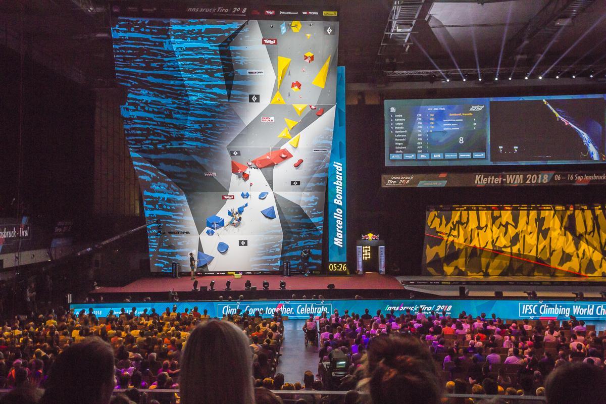 Mur descalada de competició del Campionat del Món dEscalada 2018, Innsbruck (Àustria)