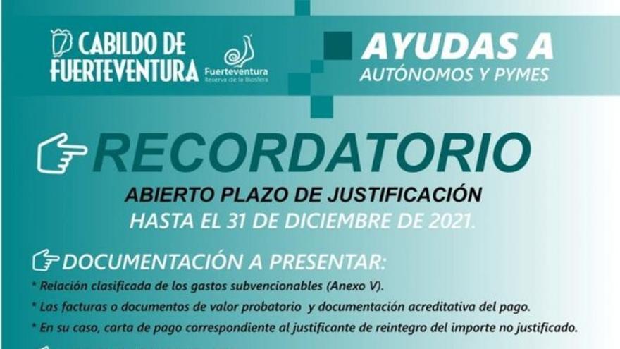 Autónomos y pymes deben justificar su petición de ayuda hasta el día 31