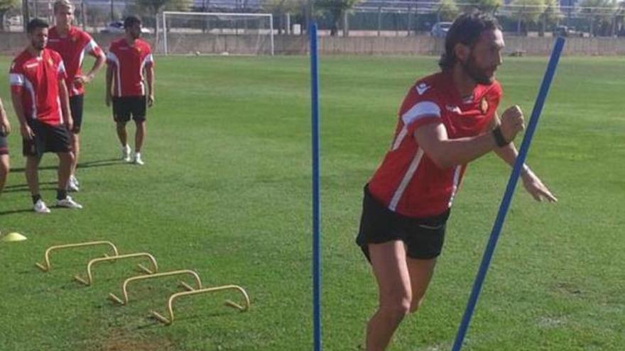 Rolando Bianchi, ayer durante su primer entrenamiento en Son Bibiloni.