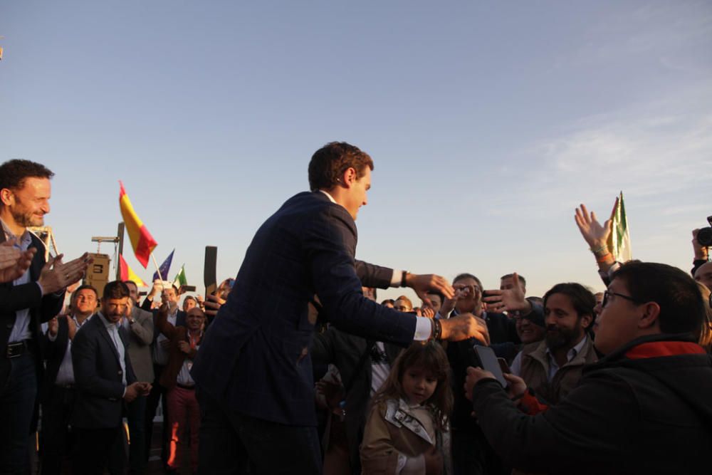 Ciudadanos ha elegido la capital para celebrar un mitin en los Baños del Carmen, encabezado por su candidato a la Presidencia de España, Albert Rivera, que ha presentado sus credenciales políticos