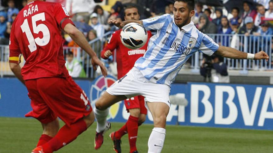 Pedro Morales, en una acción ante el Getafe.