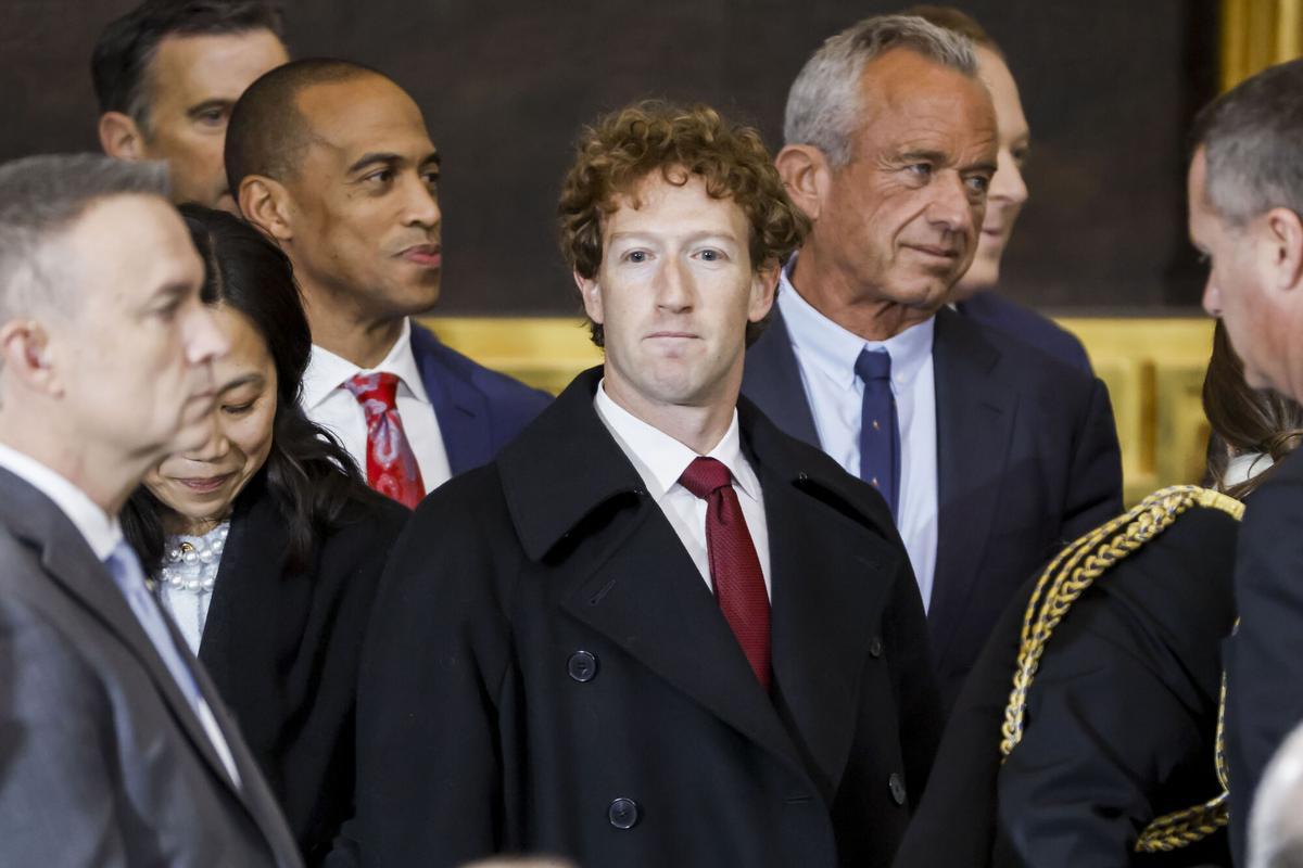 Mark Zuckerberg, director ejecutivo de Meta, durante la inauguración de la segunda presidencia de Trump.