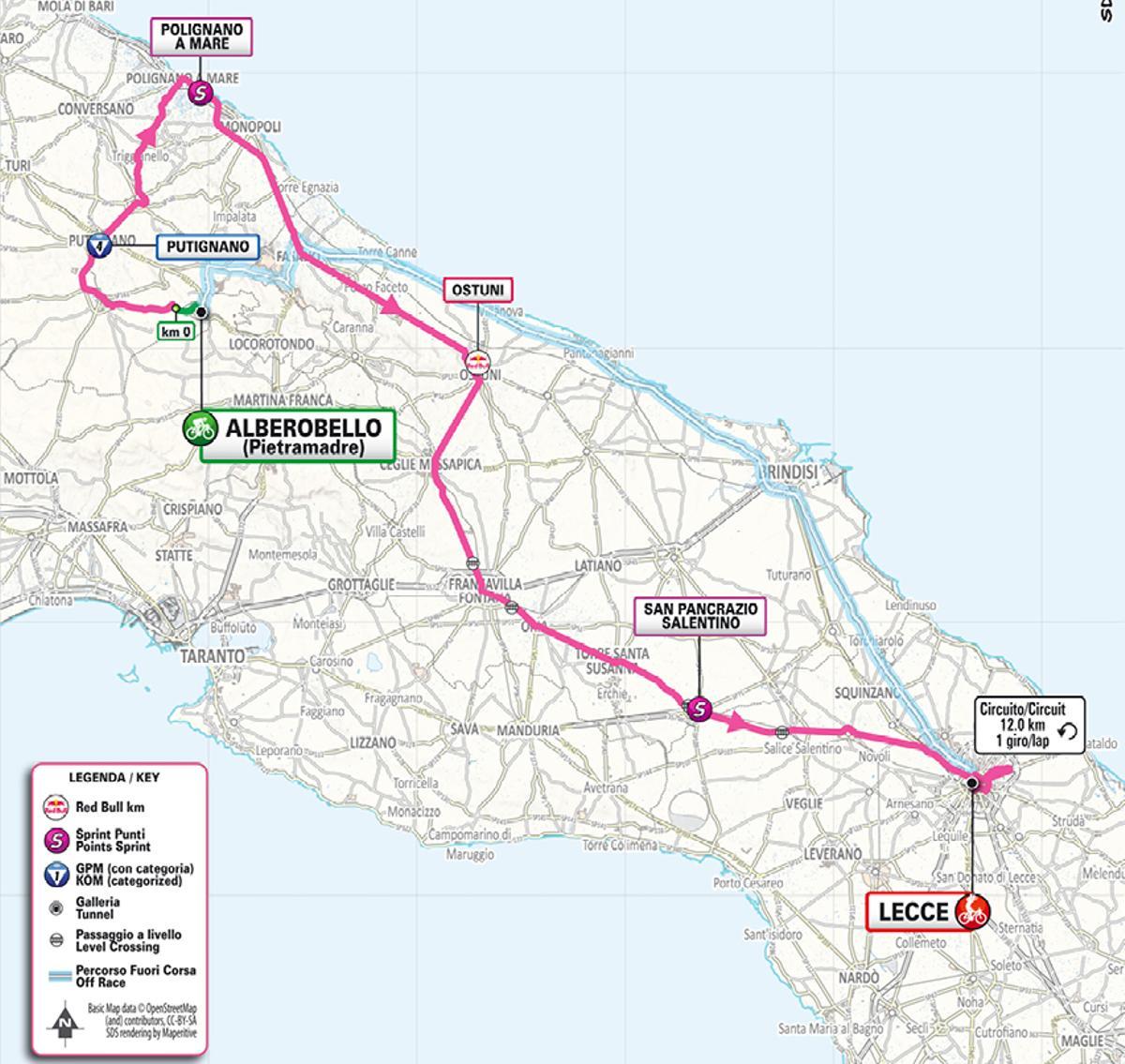 El recorrido de la etapa 4 del Giro de Italia 2025