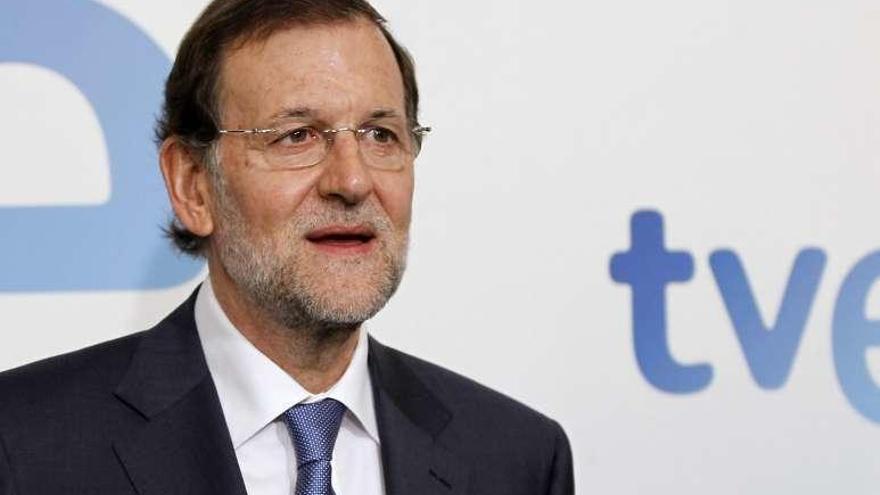 Mariano Rajoy, en una de sus últimas visitas a TVE.