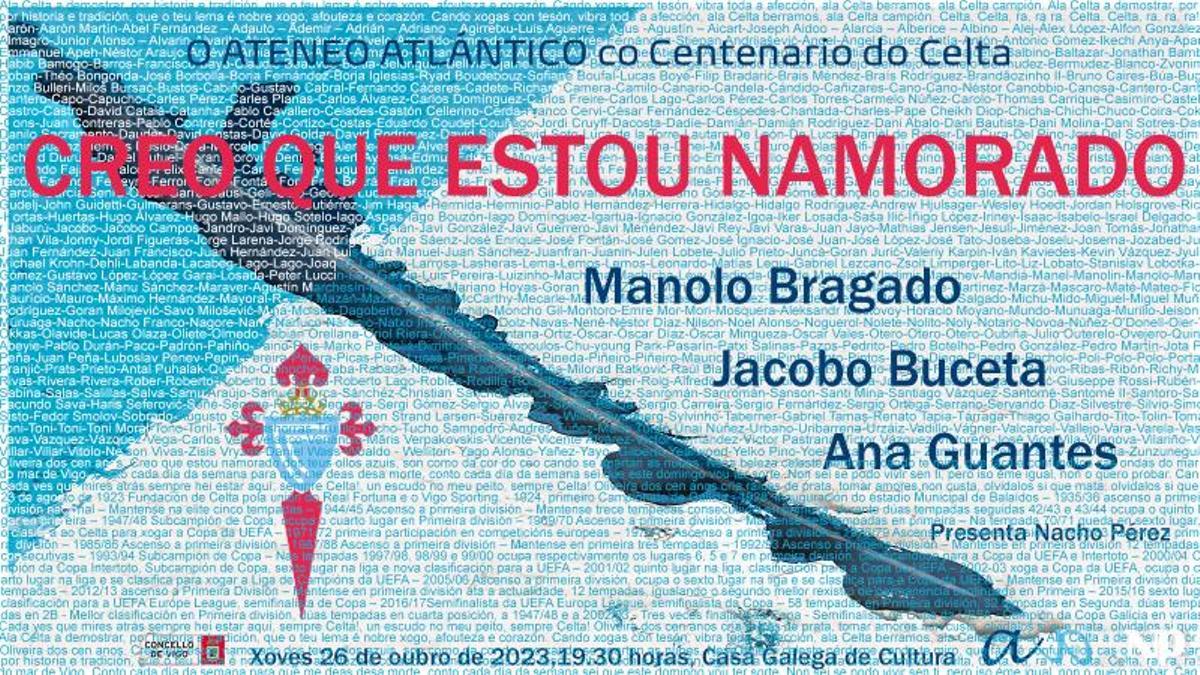 Cartel del coloquio sobre el aniversario del Real Club Celta.