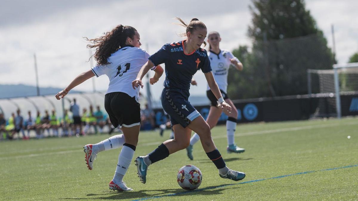 Paula González, durante el partido en el que se lesionó.