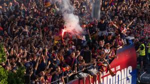 La rúa del Barça por las calles de Barcelona