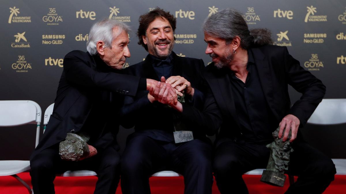 Sacristán, Bardem y León de Aranoa en la 36 edición de los Premios Goya