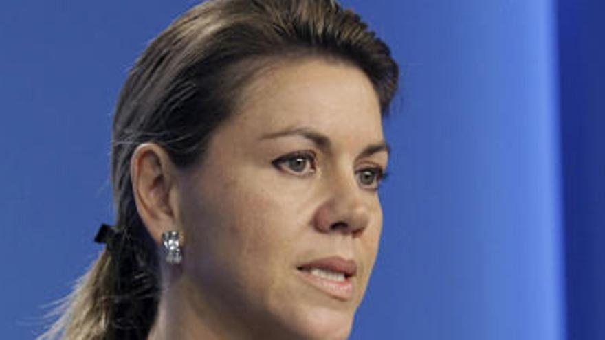 Mª Dolores de Cospedal durante la rueda de prensa.