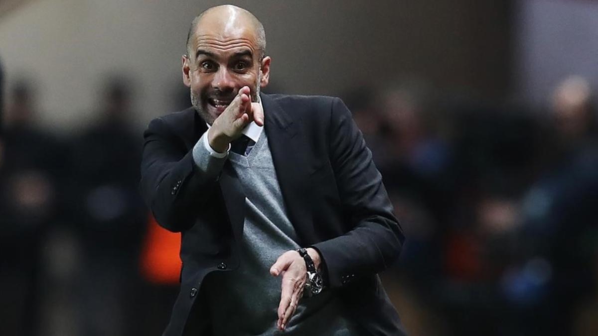 Pep Guardiola, durante la derrota del Manchester City ante el Mónaco.