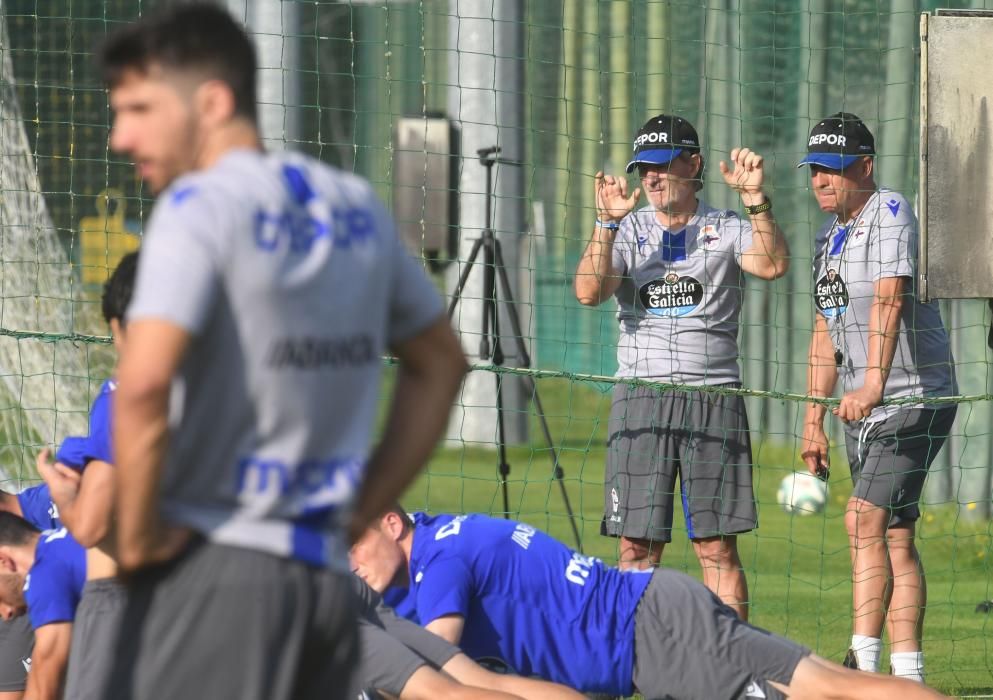 Entrenamiento en Abegondo tras el empate en Gijón