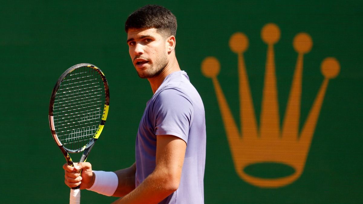 Carlos Alcaraz, durante su partido de octavos