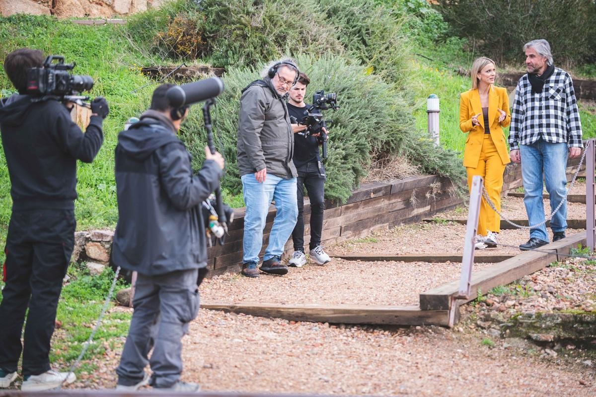 Rodaje del programa 'De tapas por España', este martes, en Mérida.