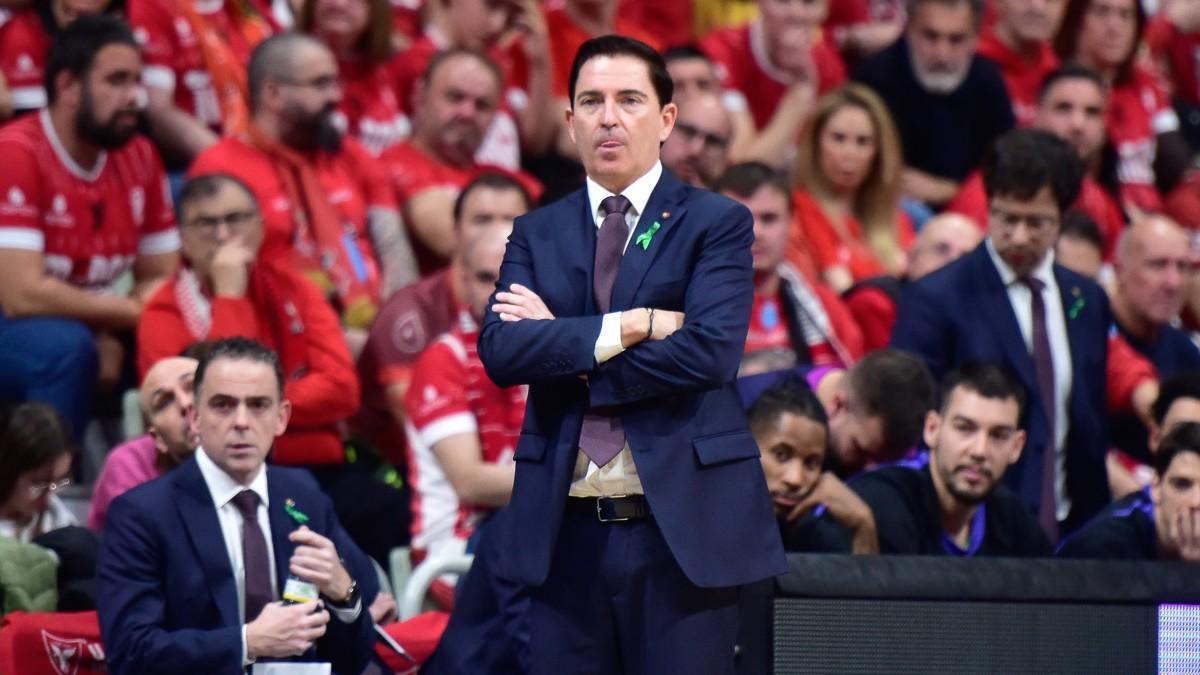 Xavi Pascual, en el partido de Liga Endesa ante UCAM Murcia