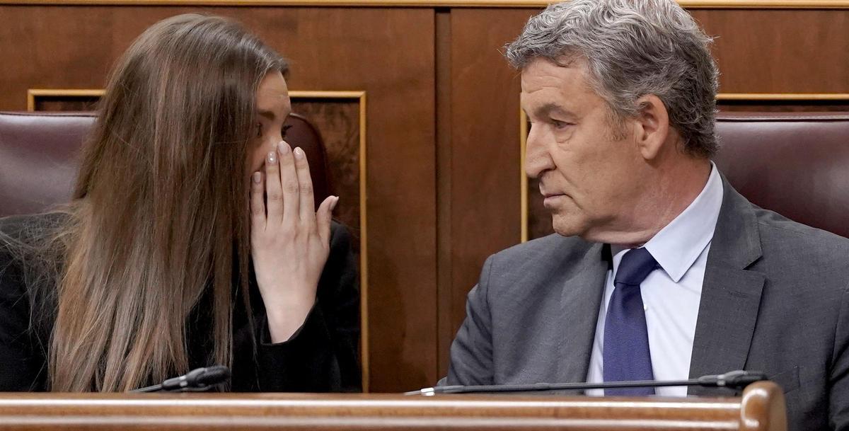 Alberto Núñez Feijóo y Ester Muñoz, PP. Sesión de control al Gobierno en el Congreso de los Diputados.