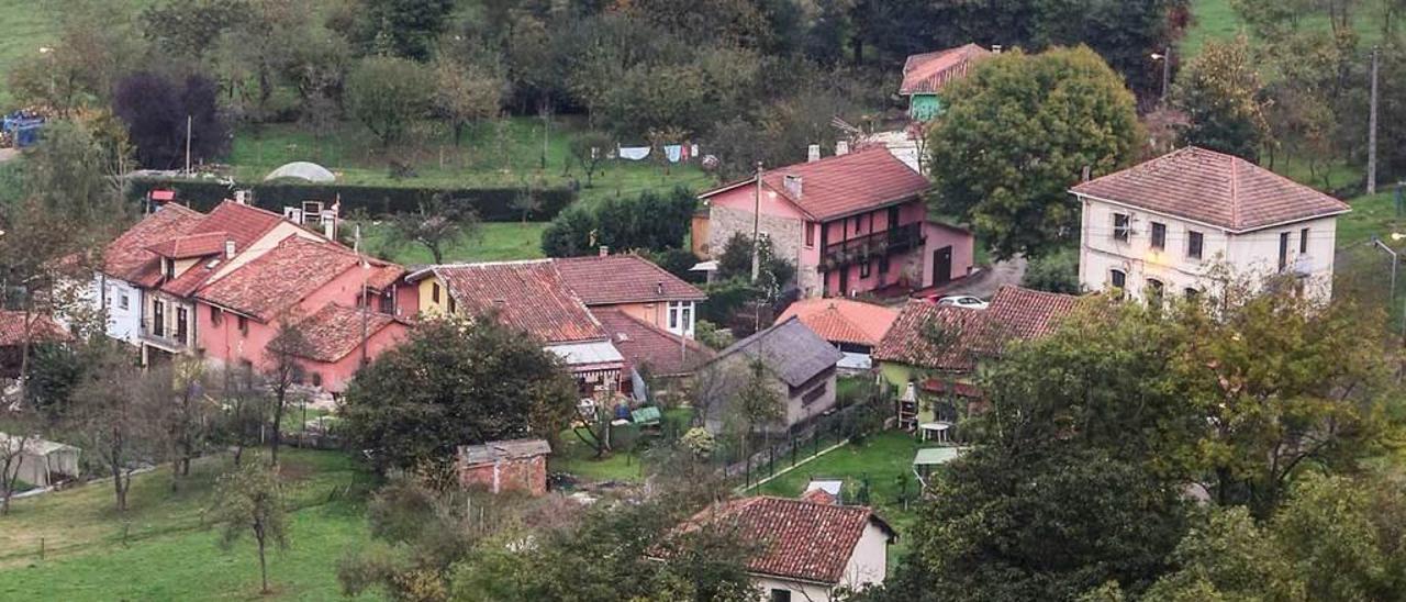 Vista actual del principal núcleo de viviendas de Pintoria.