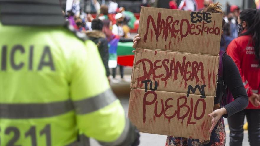 Protestas en Colombia contra el reciente repunte de las masacres en el país.