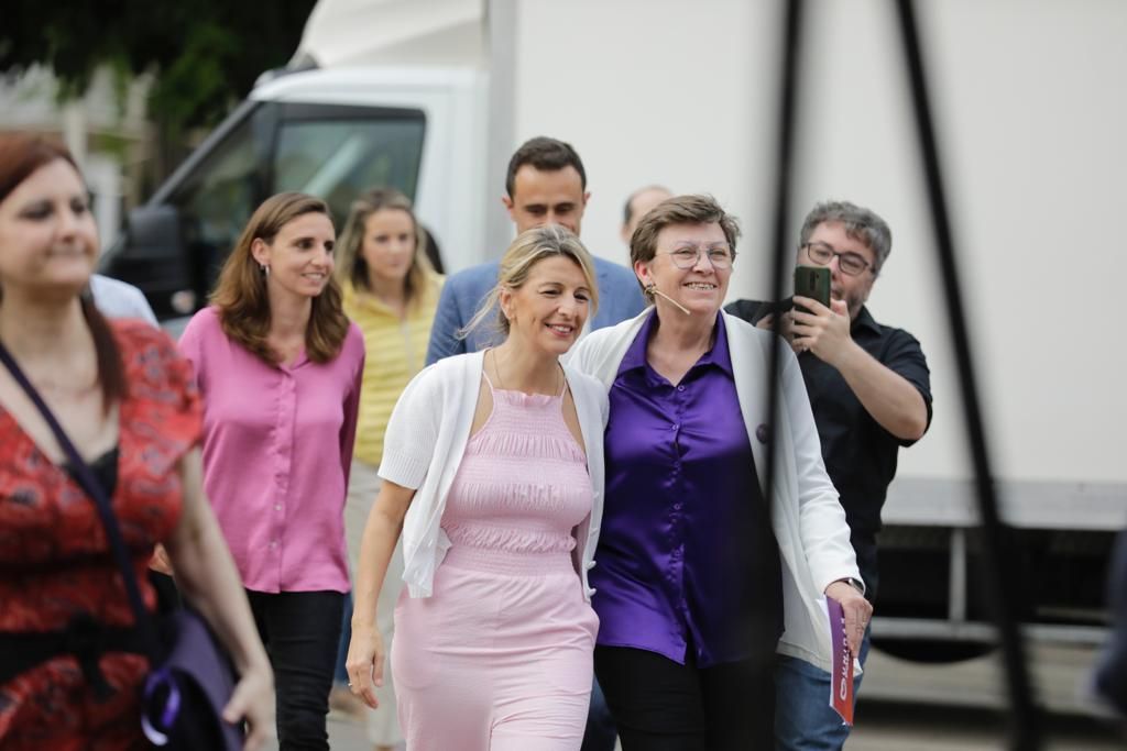 Yolanda Díaz visita Palma en uno de los actos de campaña de Unidas Podemos